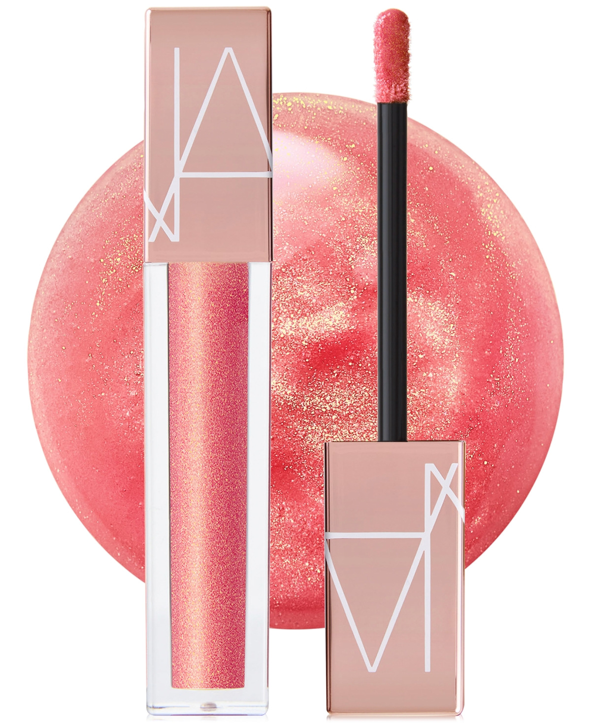Nars Afterglow Lip Oil In 777 Orgasm- Peachy Pink With Golden Shim
