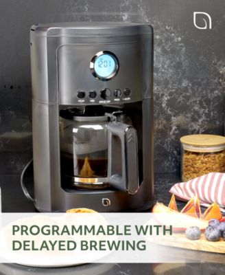 12 Cup Coffee Maker – Programmable Brewing Options with Timer, Beautiful Design, Glass Pot
