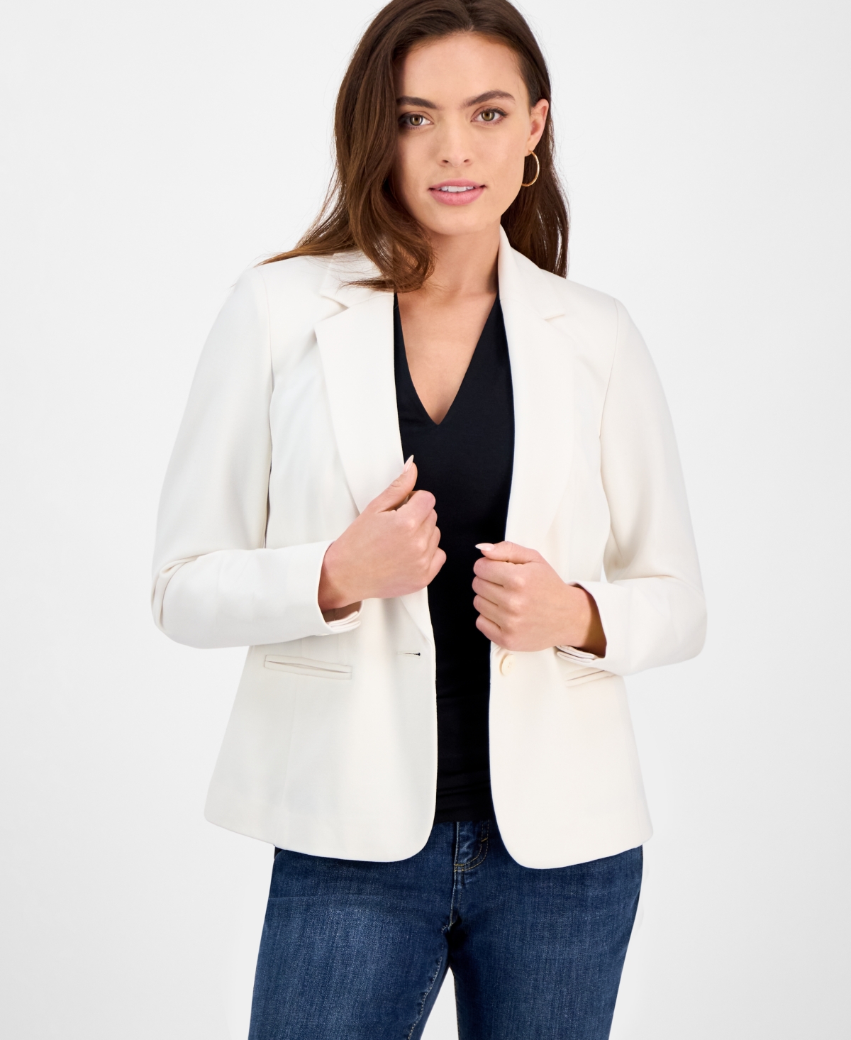Shop Inc International Concepts Petite Ponte Blazer, Created For Macy's In Vintage Cr