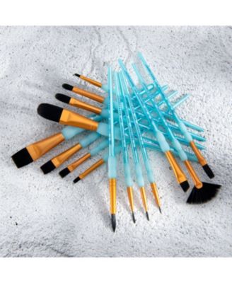 Crafter's Choice Synthetic Black Taklon Paint Brushes, 15pc