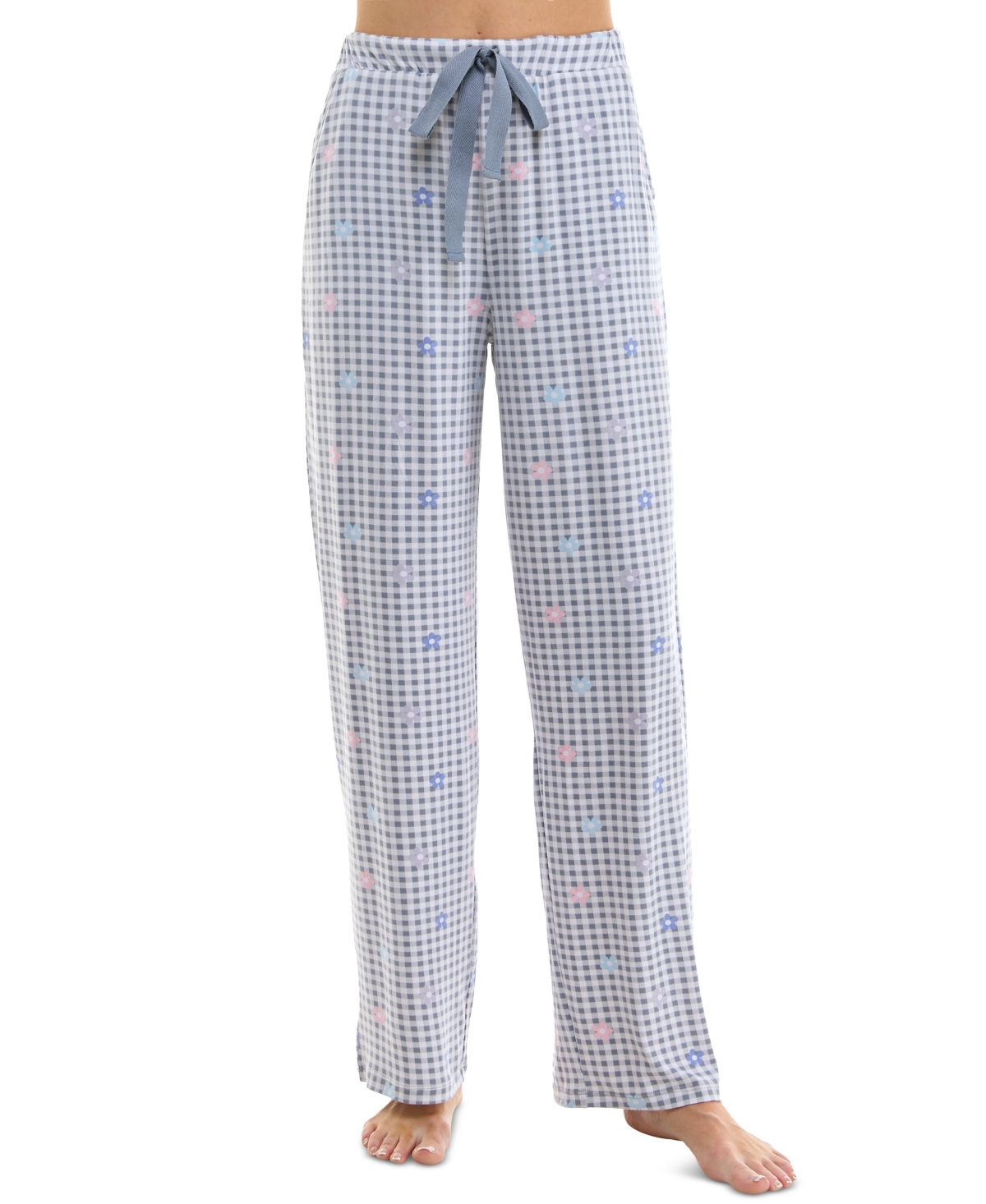 Women's Printed Drawstring Pajama Pants - Laurie Ginghma Flowers