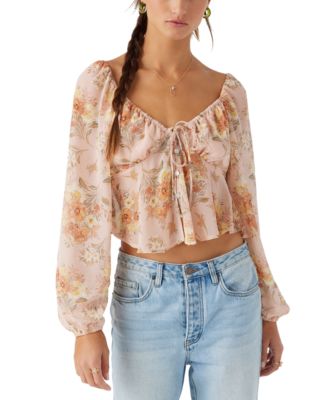 O'Neill - Juniors' Noa Naya Floral-Print Long-Sleeve Top