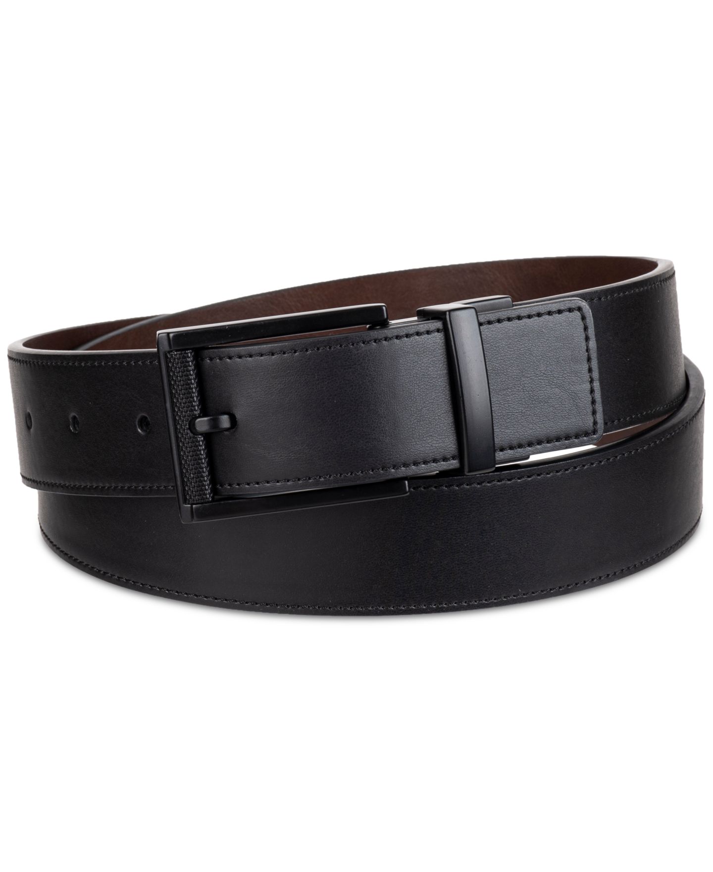 Мужской ремень Kenneth Cole Reaction Reversible Stretch Belt, цвет: Чёрный / Коричневый — фото 1
