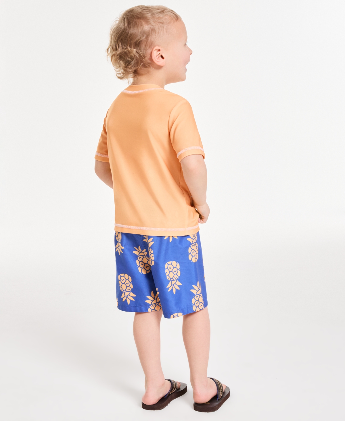 Dreamwave Toddler Boys Bluey Rash Guard & Swim Trunks Two-piece Swimsuit In Orange