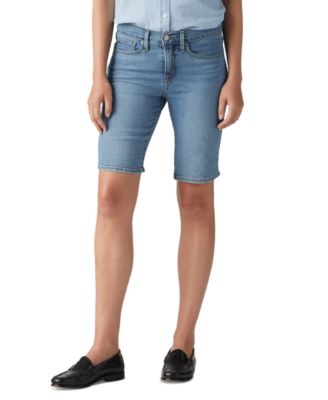 Levis Womens Mid Rise Shaping Bermuda Shorts 24 24w