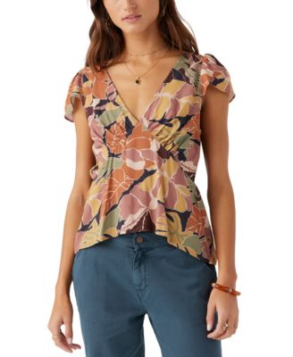 O'Neill - Juniors' Emmalie V-Neck Flutter-Sleeve Top