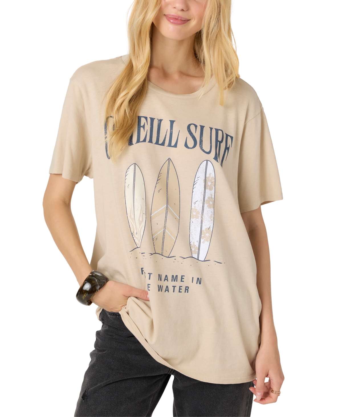 Juniors' Board Collection Graphic Cotton T-Shirt - Cement