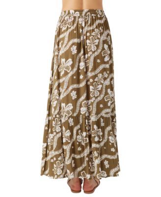 Juniors' Blaine Printed Button-Front Maxi Skirt 