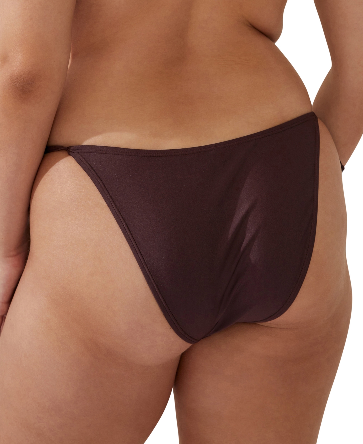 Cotton On Women's Side-tie Brazilian Bikini Bottoms In Willow Brown Shimmer
