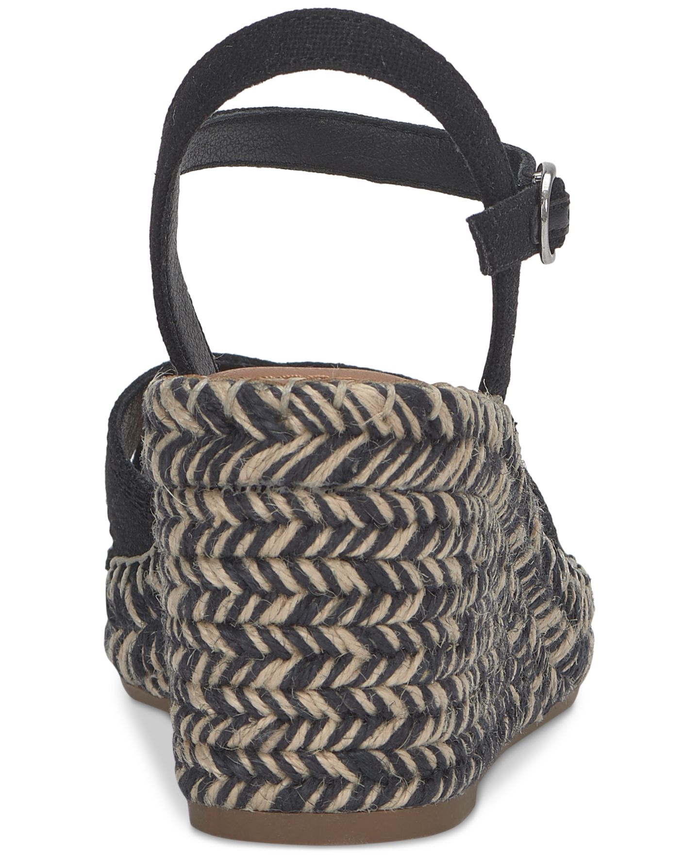 Женские сандалии Lucky Brand Candyr Espadrille Wedge, цвет: Чёрный льняной — фото 3