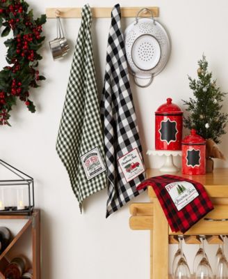 Assorted Christmas Tree Farm Embellished Dishtowels, Set of 3