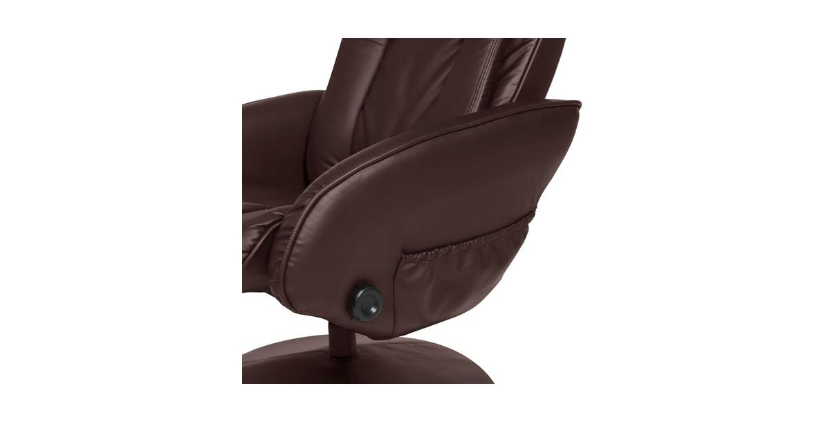 Slickblue Sturdy Faux Leather Electric Massage Recliner Chair w/ Ottoman - 20x16x16 inches