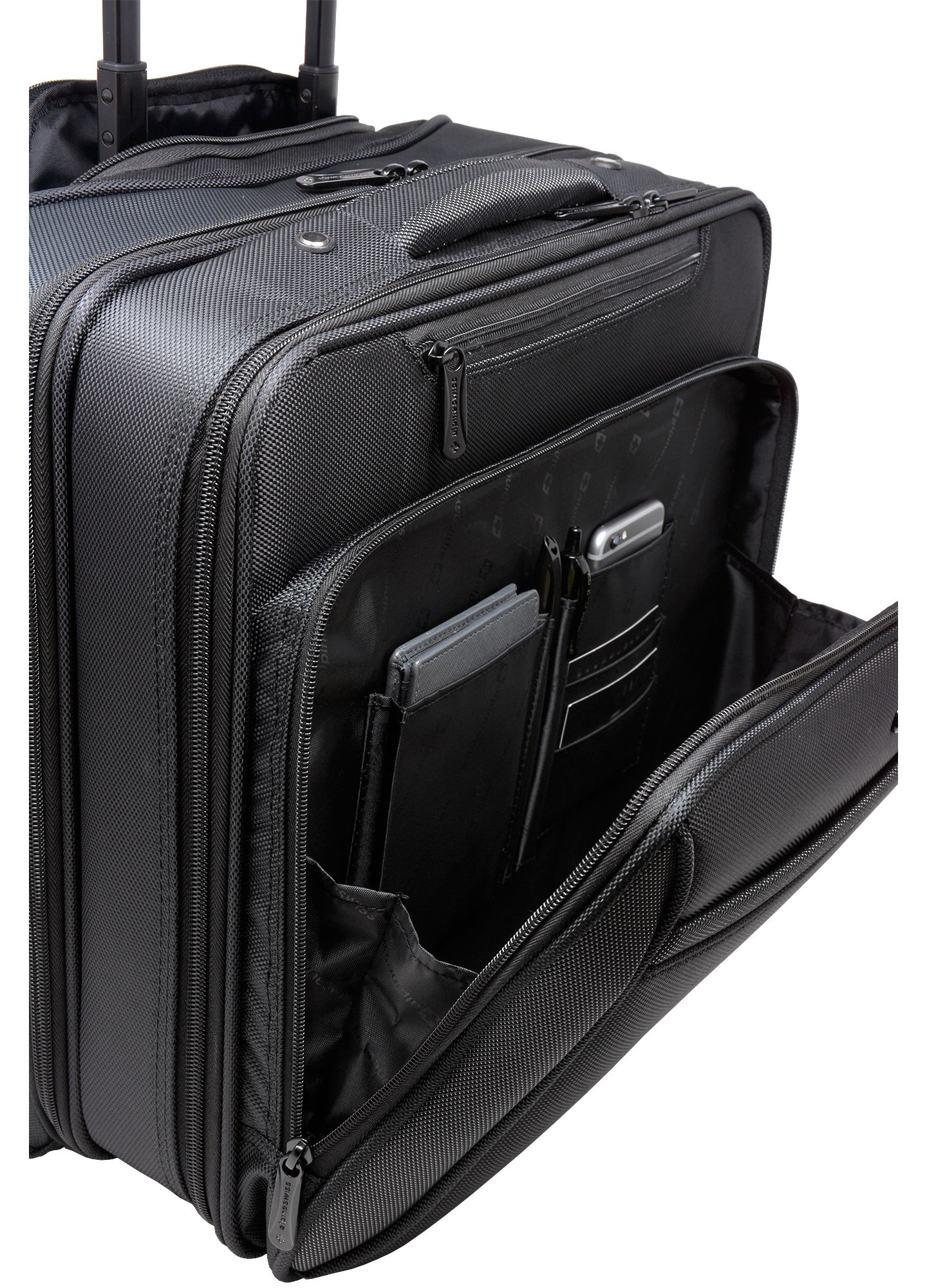 Женская сумка Alpine Swiss Rolling Briefcase Wheeled Overnight Carry on Bag up to 15.6” Laptop, цвет: Чёрный — фото 7