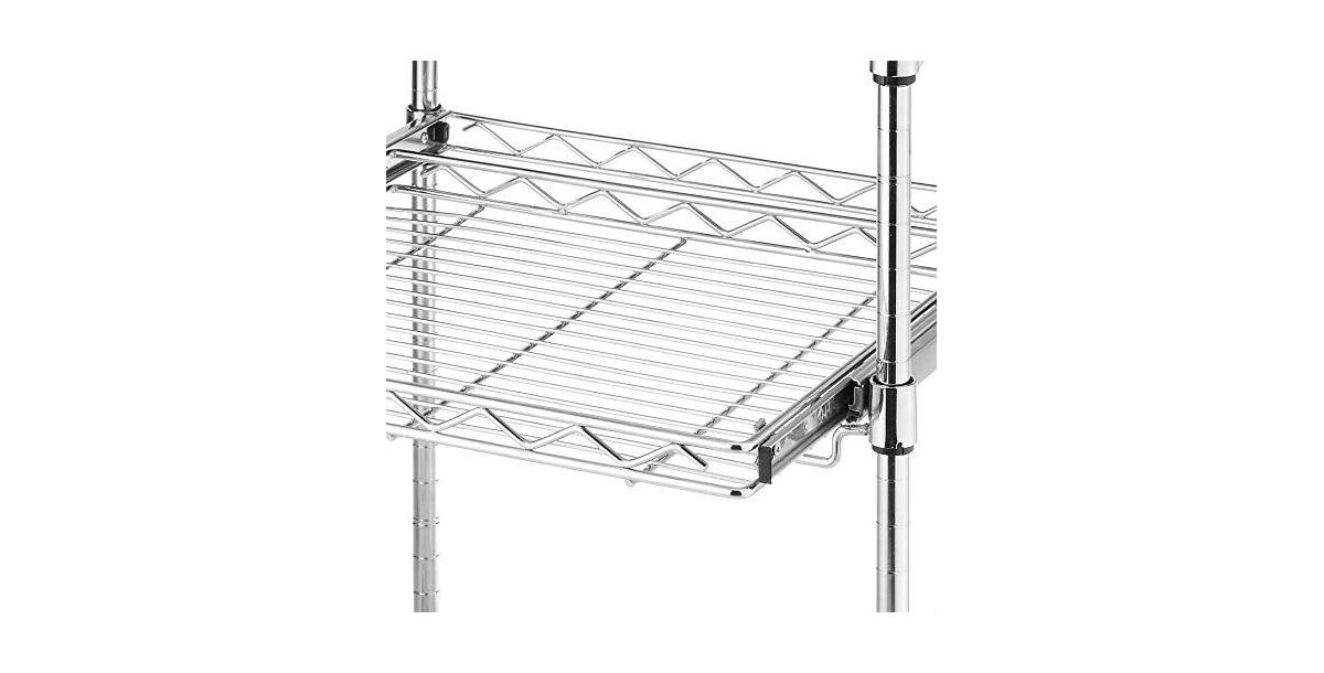 Slickblue Sturdy Metal Kitchen Microwave Cart with Adjustable Shelves and Locking Wheels