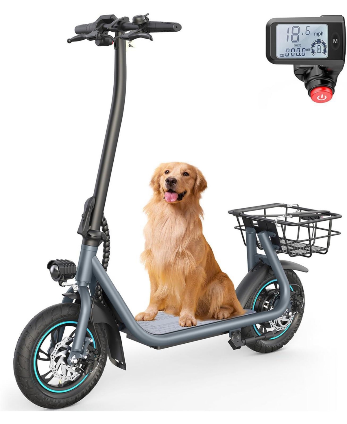 X2 Electric Scooter for Adults with Basket, 12" Adult Electric Scooters for Teens with Max 20 Miles & 18.6MPH Power by 550W, Foldable Electri
