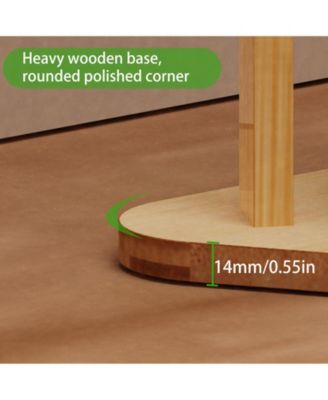 Sturdy Garment Clothes Stand: Natural Bamboo Coat Rack Hat Hanger Stand with Shelves