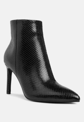 Womens Tatria Textured Stiletto Heel Ankle Boots