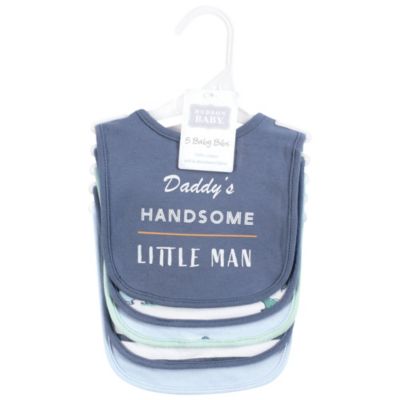 Boys 5Pk of Soft Interlock Baby Bibs
