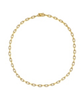 Rachel Glauber 14k Gold Plated with Cubic Zirconia Flat Cable Link Chain Layering Bracelet - Gold