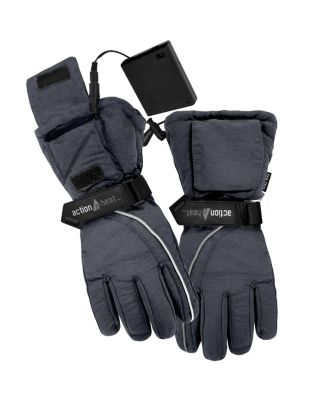 AA Battery Heated Snow Gloves - Women's - Navy - One Size