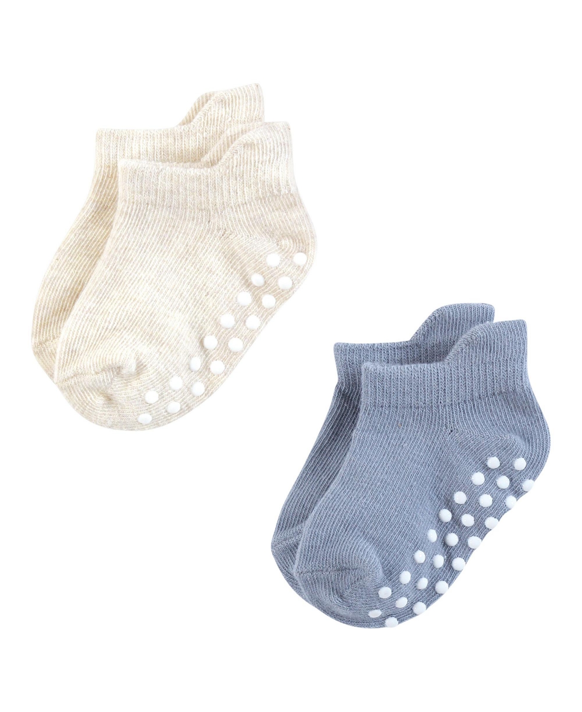 Touched by Nature Baby Boys Organic Cotton Socks with Non-Skid Gripper for Fall Resistance, 0-6 Months - Blue neutral