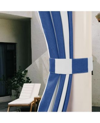 Outdoor Cabana Stripe UV Protected Privacy Tab Top Curtain Panel, 52"x84"