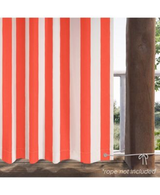 Outdoor Cabana Stripe UV Protected Privacy Tab Top Curtain Panel, 52"x84"