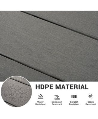 5-Piece HDPE Plastic Patio Outdoor Dining Set with Arm Chairs in Black