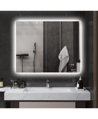 39" x 32" Dimmable LED Bathroom Mirror w/ Infinite Color Temp