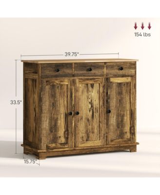 Buffet Cabinet, Bar Cabinet with 3 Drawers, Light