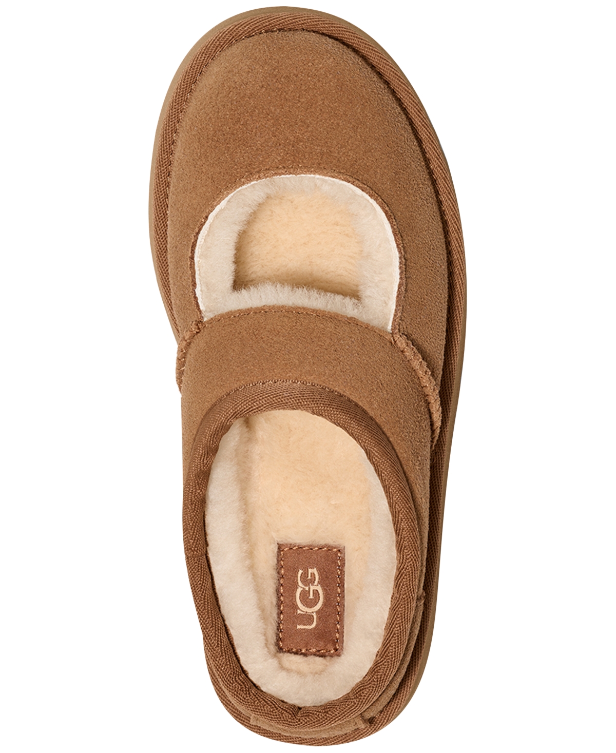 Shop Ugg Kids Bea Mary Jane Flats In Chestnut