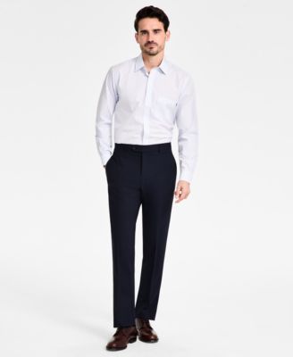 Men's Regular-Fit Non-Iron Spread Collar Tattersall Broadcloth Dress Shirt