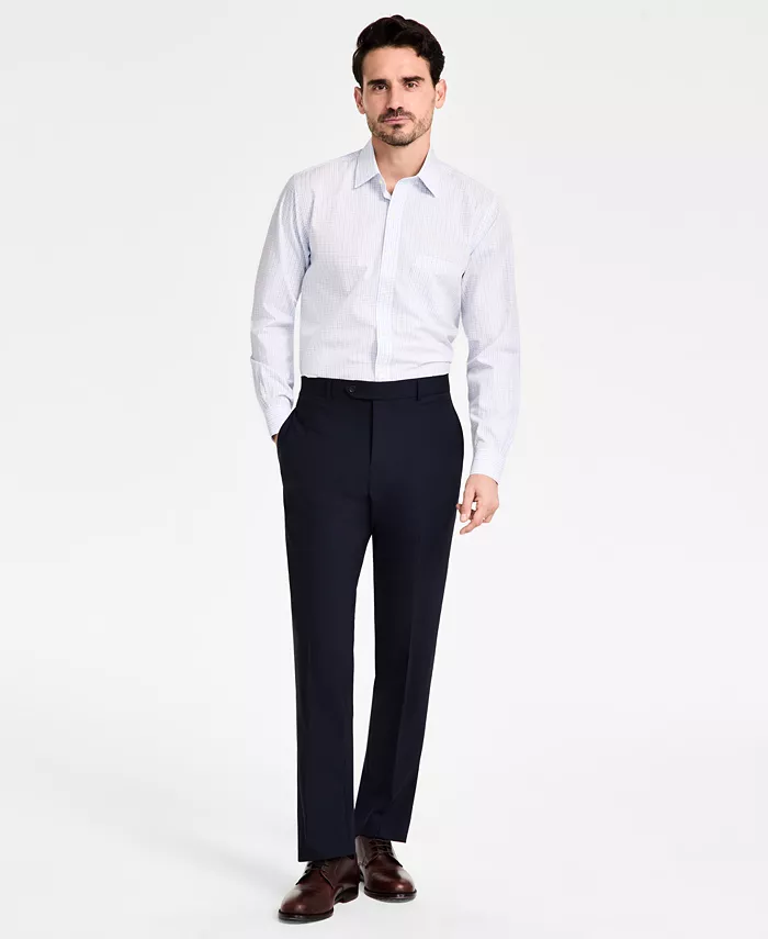 Men's Regular-Fit Non-Iron Spread Collar Tattersall Broadcloth Dress Shirt - thumbnail 2