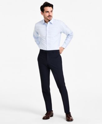 Men's Regular-Fit Non-Iron Spread Collar Gingham Pinpoint Dress Shirt