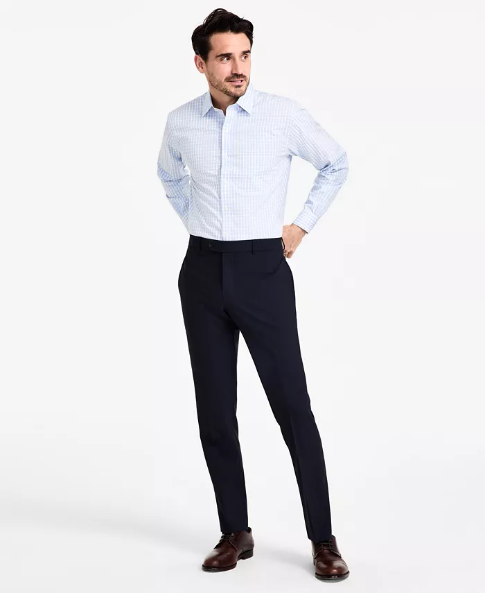 Men's Regular-Fit Non-Iron Spread Collar Gingham Pinpoint Dress Shirt - thumbnail 2
