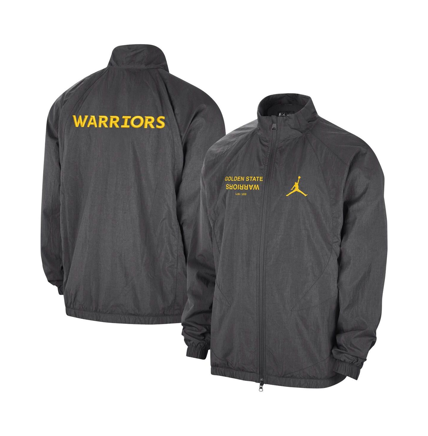 Мужская куртка Jordan Gray Golden State Warriors Courtside Statement Edition Jumpman Jam Full-Zip — фото 1