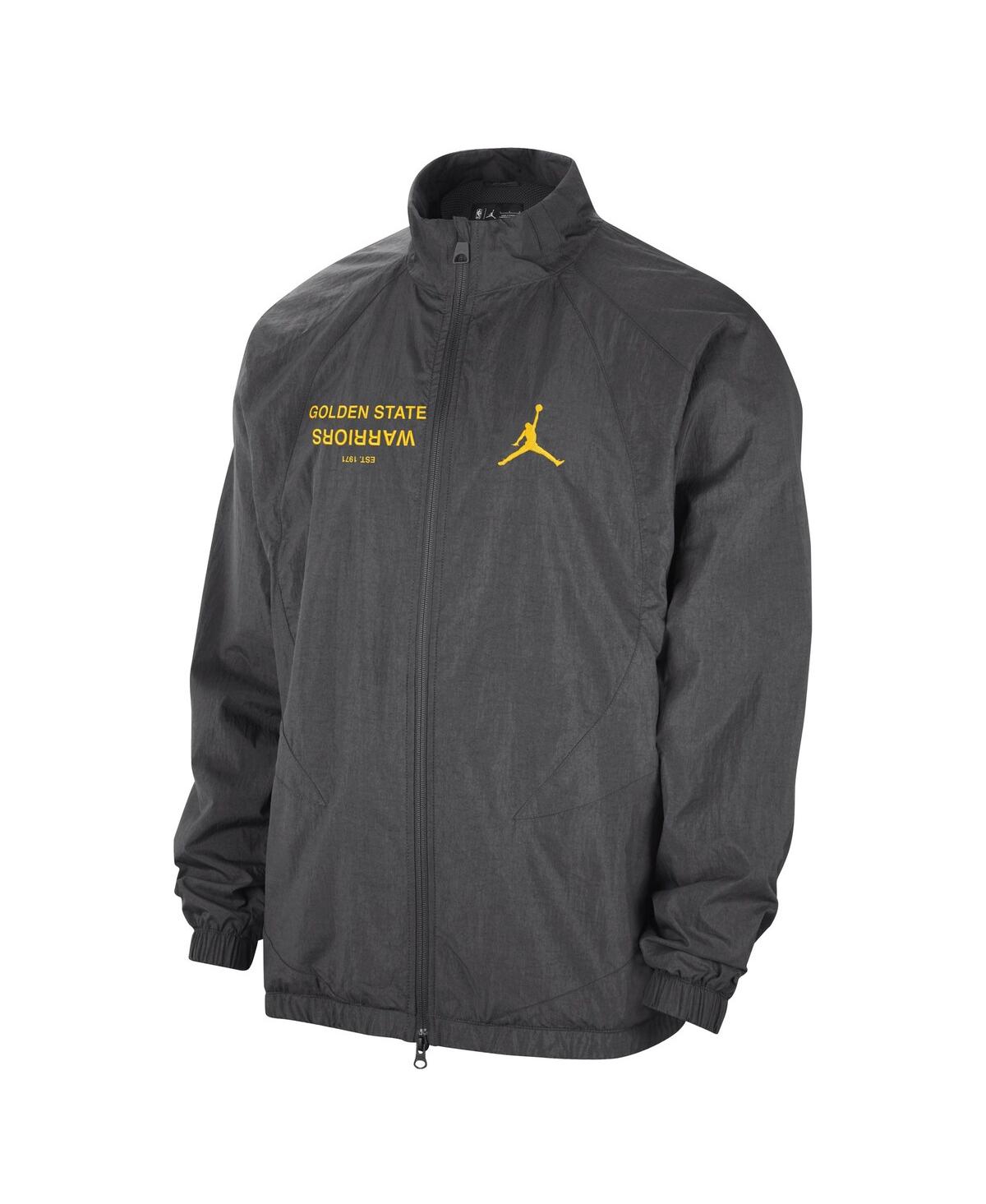 JORDAN MEN'S GRAY GOLDEN STATE WARRIORS COURTSIDE STATEMENT EDITION JUMPMAN JAM FULL-ZIP JACKET 