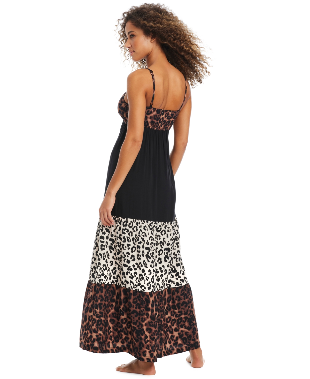 Bar Iii Women's In My Skin Tie-front Tiered Cover-up Maxi Dress, Exclusively At Macy's In Natural,black