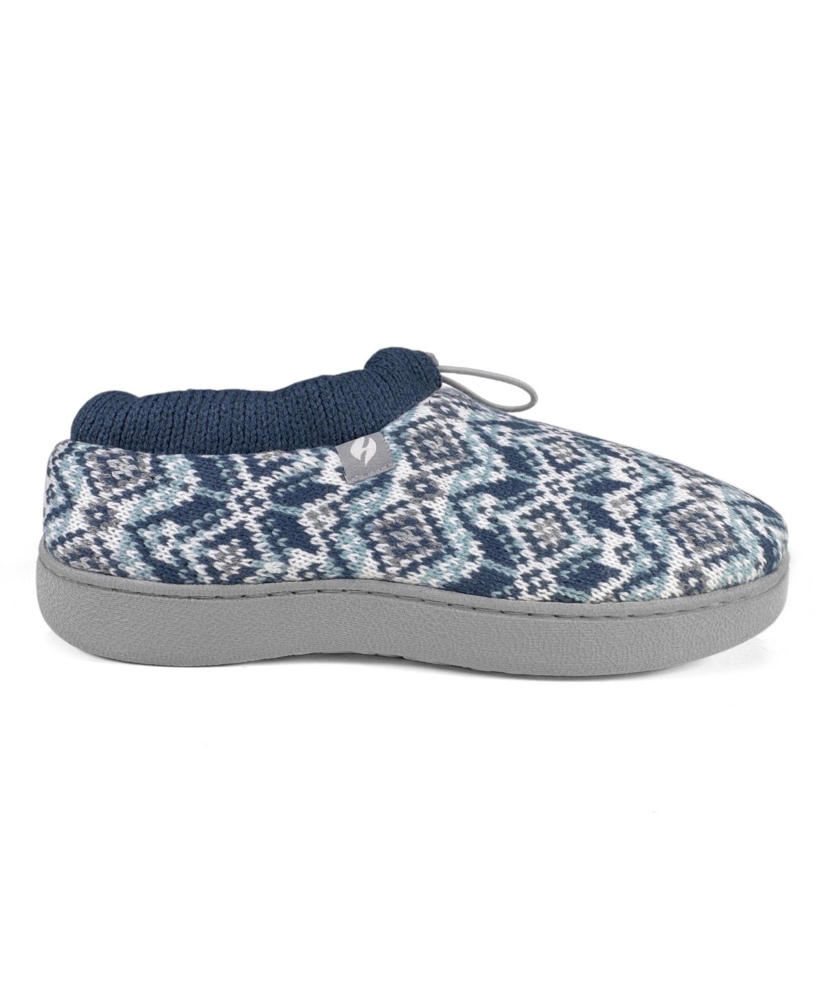 Heat Holders Women's Emma Fair Isle Knit Drawstring Slippers In Blue