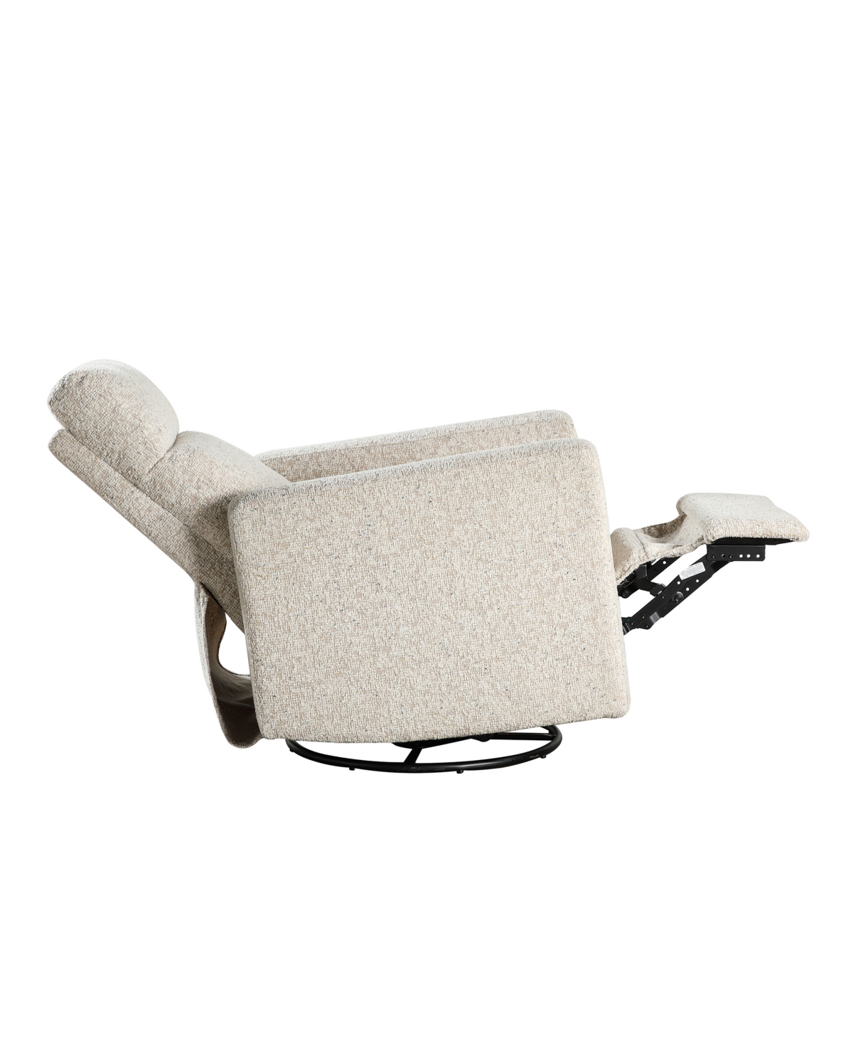 Homelegance 30" White Label Avenue Swivel Glider Reclining Chair In Quartz