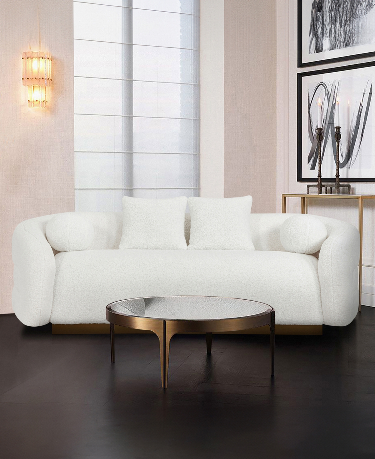 HOMELEGANCE 93" WHITE LABEL LYMAN SHERPA SOFA 
