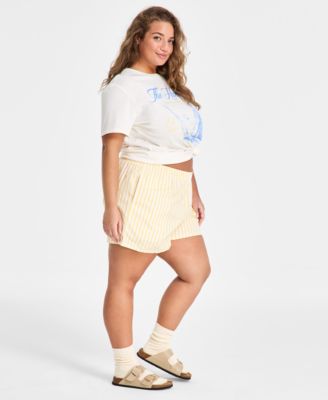 Trendy Plus Size Cotton Striped Boxer Shorts