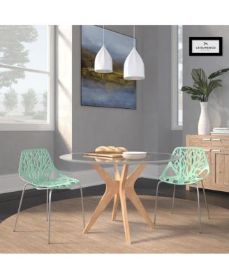 Modern Asbury Dining Chair w/ Chromed Legs, Set of 2