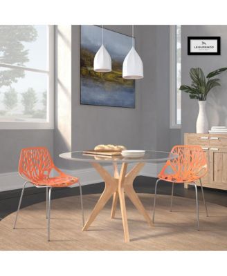 Modern Asbury Dining Chair w/ Chromed Legs, Set of 2