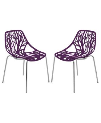 Modern Asbury Dining Chair w/ Chromed Legs, Set of 2