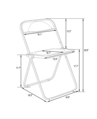 Lawrence Acrylic Folding Chair With Gold Metal Frame