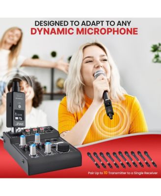 Multifunctional UHF Wireless Adapter for Dynamic Microphones - 48k UHF Digital, USB Rechargeable, Up to 90ft Range