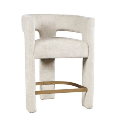 Gwen Modern Luxury Jacquard Fabric Upholstered Sculpture Counter Stool