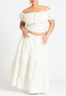 Women's Plus Size Tiered Maxi Skirt