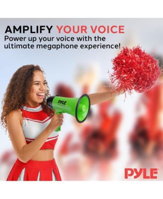20-Watt Mini Megaphone Speaker with Siren, Adjustable Volume, Lightweight, Battery Operated, Green Bullhorn